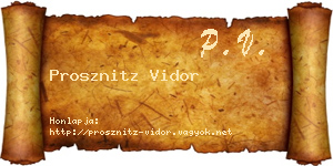 Prosznitz Vidor névjegykártya